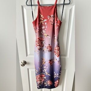 RACHEL Rachel Roy Pink Halter Sheath Midi Dress